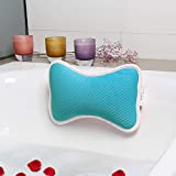 Comfortable Bath Pillow with Suction Cups, Supports Neck and Shoulders Home Spa Pillows for Bathtub, Hot Tub, Bathtub Head Rest Pillow Relax & Comfy - Blue