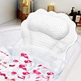 Bath Pillow RUVINCE Ergonomic Luxury bathtub pillow with head,Neck, Shoulder and back support, 4D bath pillows for tub with 6 Powerful Suction Cups, Fits all Bathtub, Spa Tub, Hot Jacuzzi