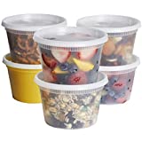 Comfy Package [48 Sets] 16 oz. Plastic Deli Disposable Food Storage Containers With Airtight Lids