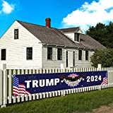 Rainlemon Trump 2024 Fence Banner America President Outdoor Parade Garden Yard Sign Decoration