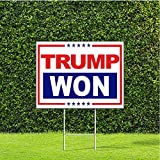 Trump Won, Republican Political Red White & Blue Yard Sign with Metal H Stake