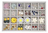 Outdoorfly Velvet Stackable 24 Grid Jewelry Organizer Tray Display Removable for Drawers Jewelry Storage Showcase (24 Grid)