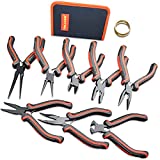 TOOLEAGUE Jewelry Pliers Set 8 Pcs, Mini Jewelry Making Tools Multi-Use for Jewelry Repair With Storage Bag