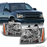 For Chevy Avalanche Suburban Tahoe Clear Headlights Head Lamps Left + Right Replacement Pair Set