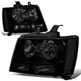 OE Replacement Headlights Assembly Compatible with Chevy Tahoe Suburban 1500 2500 Avalanche 2007 2008 2009 2010 2011 2012 2013 2014, Driver and Passenger Side, Black Housing, Smoke Lens