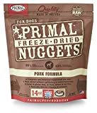 Primal Freeze Dried Dog Food Nuggets, 14 oz Pork - Made in USA, Complete Raw Diet, Grain Free Topper/Mixer