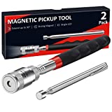 Magnetic Pickup Tool Gifts for Men - 2 Pack Christmas Stocking Stuffers for Men Dad LED Light Telescoping Pickup Tools Set, Strong Magnet for Hard to Reach Place Cool Gadgets For Women Fathers Husband