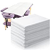 50 Pieces Disposable Bed Sheets Waterproof Bed Cover Massage Table Sheet Non-woven Fabric for Spa, Beauty Salon, Hotels (White)