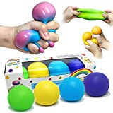 Namii W Stress Ball Toys Color Changing, Sensory Toys Squeeze for Teens Kids, Stress Relief Balls for Easter Stocking, Squeeze Balls Color Changing -4 Pack (Green/Yellow/Blue/Purple)