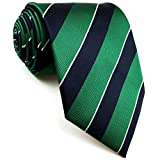 S&W SHLAX&WING Men's Ties Necktie Green Blue Stripe Classic Size 57.5"