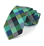 Men's Teal Blue Green Silk Ties Daily Dress Meeting Novelty Pattern Neckties for Grooms