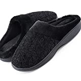 Slippers for Women, Comfort House Slippers for Women Memory Foam Indoor and Outdoor Warm Womens Slippers House Shoes for WomenBlack Size 7 8