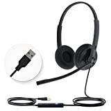 Yealink Teams Certified Telephone Headset Microphone USB Wired UH36 UH34 Noise Cancelling with Mic for Computer PC Laptop Stereo for Calls and Music 3.5mm Jack (Dual-LITE-USB A, Teams Optimized)