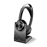 Poly - Voyager Focus 2 UC USB-A Headset with Stand (Plantronics) - Bluetooth Stereo Headset with Boom Mic - USB-A PC/Mac Compatible - Active Noise Canceling - Works with Teams (Certified), Zoom & more