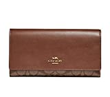 Coach Signature Leather Trifold ID Wallet - #F88024, Brown, Medium