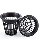 ZAHGO Net Pots / Cups - Heavy Duty NO Pull Thru Rim Design - Orchids • Aquaponics • Hydroponics (2 inch ZAHGO Net Pots – 10 pcs, Black)