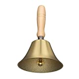 Hand Bell - Hand Call Bell with Brass Solid Wood Handle,Very Loud Handbell3.15 Inch Large Hand Bell Hand Bells for Kids and Adults, Used for Weddings, School ClassroomService and Game
