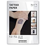 Sunnyscopa Printable Temporary Tattoo Paper for INKJET printer - US LETTER SIZE 8.5"X11", 10 SHEETS - DIY Personalized Image Transfer Sheet for skin - Custom Waterslide Decal Stencil Henna