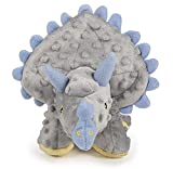 godog Dinos Triceratops with Chew Guard Technology Tough Plush Dog Toy, Grey, Large