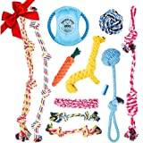 Pacific Pups Products - Dog Rope Toys for Aggressive CHEWERS - Set of 11 Nearly Indestructible Dog Toys - Bonus Giraffe Rope Toy - Benefits NONPROFIT Dog Rescue