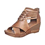 Antelope Leather Women’s Wedge Sandals 462 Tavi, Ultra Comfortable Medium Heeled Platform Shoes with Cushioned Footbed and Arch Support, Handmade Wedges for Stylish Summer Wear 36 Taupe