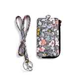Fashion Badge Holder with Zipper, Cute ID Badge Card Holder Wallet with Lanyard Strap for Offices ID, School ID, Driver Licence