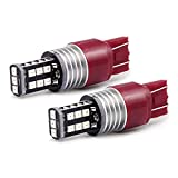 Syneticusa 7443 Red Flashing Strobe Blinking Rear Alert Safety Brake Tail Stop High Power LED Light Bulbs