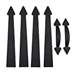 WINSOON Garage Door Magnetic Decorative Hardware Couch House 6 Pieces Carriage Accents Faux Hinges Curb Appeal Decor Kit, Black