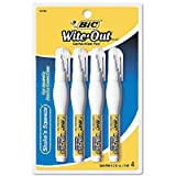 Wite-Out Shake 'n Squeeze Correction Pen, 8 ml, White, 4/Pack