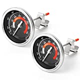 MEANLIN MEASURE 2pcs Accurate Thermometer Replacement for Big Green Egg Grills, HD 3.3 Large Dial & Waterproof Temperature Gauge for BGE Accessories, Dome Lid Thermostat Made of Stainless Steel