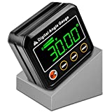 VOLCANOES CLUB Magnetic Digital Angle Finder Protractor Inclinometer - Mini Digital Level Angle Gauge - Fast & Stable Measurement Tool - Backlit Display & Big Number - Woodworking, Construction