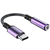 USB Type C to 3.5mm Headphone Jack Adapter Women,USB C to Aux Audio Dongle Cable Cord Compatible with iPad Pro/Air 4,Pixel 5 4 3 2 XL, Samsung S21 S20 Ultra S20+ Note 20 10 9 8 S10 S9 Plus