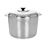 Cajun 14 Quart Stock Pot with Lid - Oven Safe Aluminum Soup Pot - Nickel-Free Large Pot with Steamer