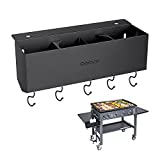 Upgrated Grill Caddy Accessories for Blackstone 28"& 36" Handcrafted Stainless Steel Tools - Save Space BBQ Cooking ( Black ) - - Not for Pro-Series/air Fryer