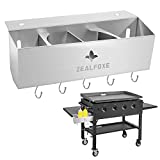 ZEALFOXE Stainless Steel Griddle Caddy for Blackstone 36" and 28" Griddles, BBQ Accessories Storage Box, Space Saving Barbecue Organizer, Not for Pro-Series/Air Fryer
