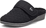 Vionic Women's Indulge Carlin Flannel Mule Slipper- Comfortable Spa House Slippers that include Three-Zone Comfort with Orthotic Insole Arch Support, Medium Fit, Sizes 5-12 Black 7 US