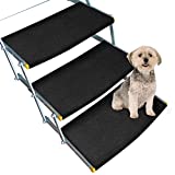 RVGUARD 3 Pack RV Step Rugs 22 Inch RV Step Covers Wrap Around Camper Stair Rugs for Radius Steps (Black)