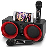 Karaoke Machine, ALPOWL Portable PA Speaker System With 2 Wireless Microphone for Home Party, Meeting, Wedding, Church, Picnic, Outdoor/Indoor [Black]