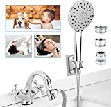 Sink Faucet Sprayer Hose Attachment, 6-Spray Shower Head w/ 360 Swivel Aerator, 6.5ft Hose for Salon Hair Washing, Pet Dog Baby Bath, Extension for Garden Tub Bathroom Kitchen Spout Delta Moen Kohler