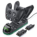 OIVO Controller Charger Compatible with Xbox One Controller, Dual Charging Station with Updated LED Strap, Remote Charger Dock for Xbox One/S/X/Elite Controller - 2 Rechargeable Battery Packs Included