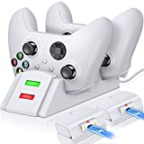 Controller Charger Station for Xbox one, Charging Station for Xbox One Controller Battery Pack with 2x1200mAh Rechargeable Battery, Dual Charging Dock for Xbox Series X|S/Xbox One/Xbox One S/X/Elite