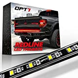 OPT7 60" Redline Parlux LED Tailgate Light Bar w/Red Turn Signal, IP67 Weatherproof Rigid Aluminum Frame Light Bar for Trucks - No-Drill Install - Full Functions Reverse Brake Running