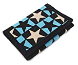 RFID Trifold Canvas Outdoor Sports Wallet for Kids - Front Pocket Wallet with Magic Sticker (Big Five-pointed star)