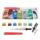 RUMMAIX Automotive Standard Blade Car Fuses Assortment Kit with Fuse Tester and Puller - 5A 10A 15A 20A 25A 30A Assorted of 122 Piece
