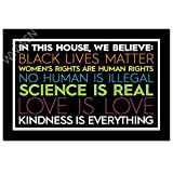 Funny Doormat with Rubber Back -in This House, We Believe... Entrance Way Doormat Non Slip Backing Funny Doormat Indoor Outdoor Rug 23.6"(W) X 15.7"(L)