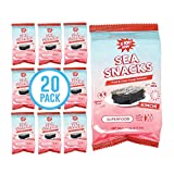 Kimchi Sea Snacks by KPOP Foods - Premium Seaweed Sheets - Kimchi Flavor (Pack of 20) Delicious and Crispy Seaweed Snacks - Vegan Low Calorie Superfood