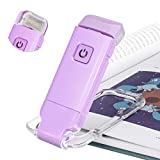 BIGMONAT Book Reading Light USB Rechargeable Bookmark Light, LED Clip on Book Lights, Reading Lights for Books in Bed, Small Book Light for Kids, 2 Brightness Adjustable for Eye Protection,Violet