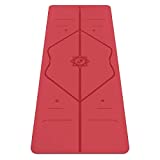 LIFORME Love Yoga Mat - Free Yoga Bag, Patented Alignment System, Warrior-Like Grip, Non-Slip, Eco-Friendly, Biodegradable, Sweat-Resistant, Long, Wide and Thick for Comfort (Red)
