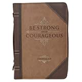 Antique Book"Be Strong & Courageous" Bible/Book Cover - Joshua 1:9 (Large) [Imitation Leather] Christian Art Gifts