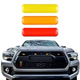 Boigoo 3-Color Stripe Grille Emblem Badge Sticker compatible for 2016-2021 Toyota Tacoma TRD Pro Grille - Yellow/Orange/Red Tacoma Body Decoration Accessories